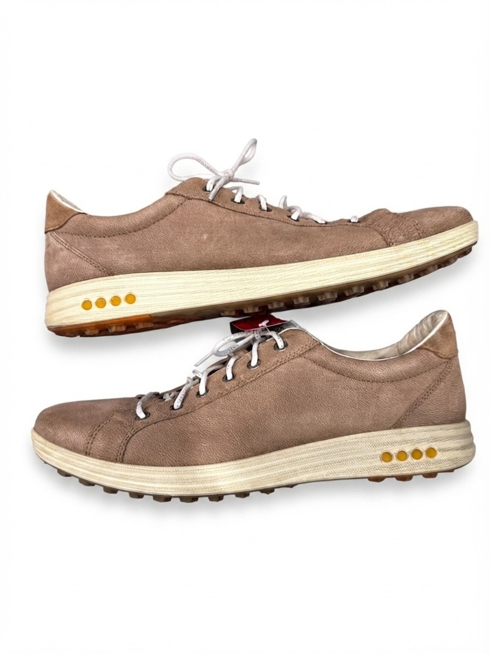 Ecco Biom Hybrid Taupe Leather Golf Sneakers Men's Size EU45 US 12